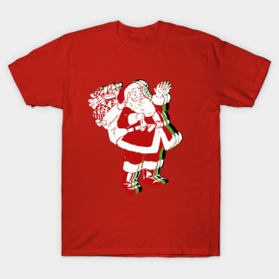 Santa Clause Christmas Vintage Retro Vibe of the 40's 50's 60's T-Shirt